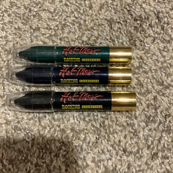 Makeup Hot Mess Rockins Cosmetics 3 Glitter Gel Eye Pen Never Opened